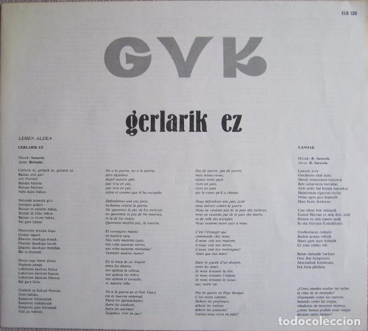 Discos de vinilo: GUK: GERLARIK EZ - Foto 3