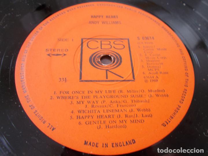 Discos de vinilo: ANDY WILLIAMS. HAPPY HEART. - Foto 3
