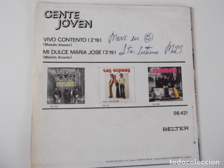 Discos de vinilo: GENTE JOVEN - Vivo contento - Foto 2