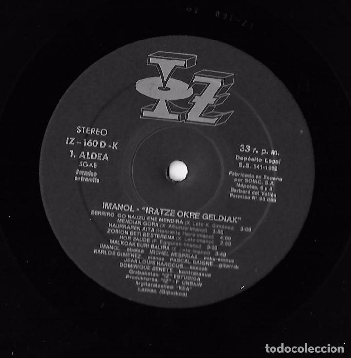 Discos de vinilo: IMANOL: IRATZE OKRE GELDIAK - Foto 5