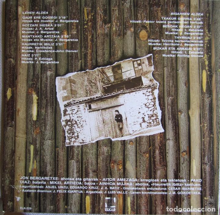 Discos de vinilo: JON BERGARETXE: GAUR ERE GOIZEGI - Foto 2