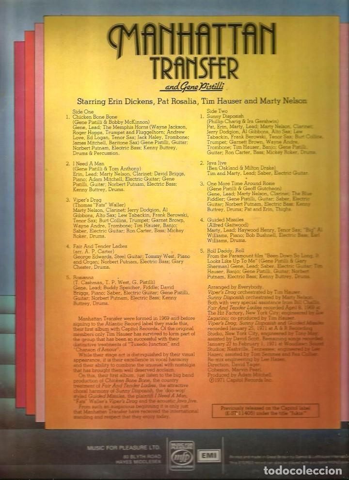 Discos de vinilo: LP THE MANHATTAN TRANSFER ( CON GENE PISTILLI ) - Foto 2