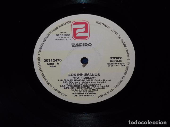 Discos de vinilo: LOS INHUMANOS - NO PROBLEM - LP ZAFIRO 1990 - Foto 4