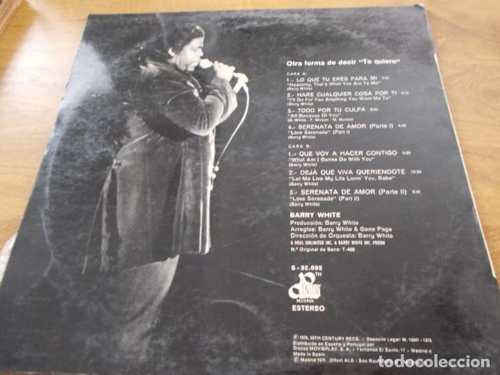 Discos de vinilo: BARRY WHITE. OTRA FORMA DE DECIR TE QUIERO - Foto 2