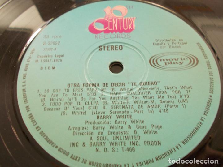 Discos de vinilo: BARRY WHITE. OTRA FORMA DE DECIR TE QUIERO - Foto 4