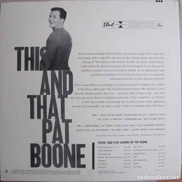 Discos de vinilo: PAT BOONE: THIS AND THAT - Foto 2