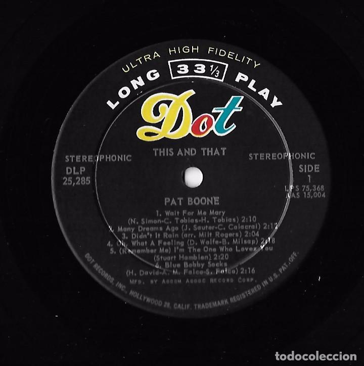 Discos de vinilo: PAT BOONE: THIS AND THAT - Foto 3