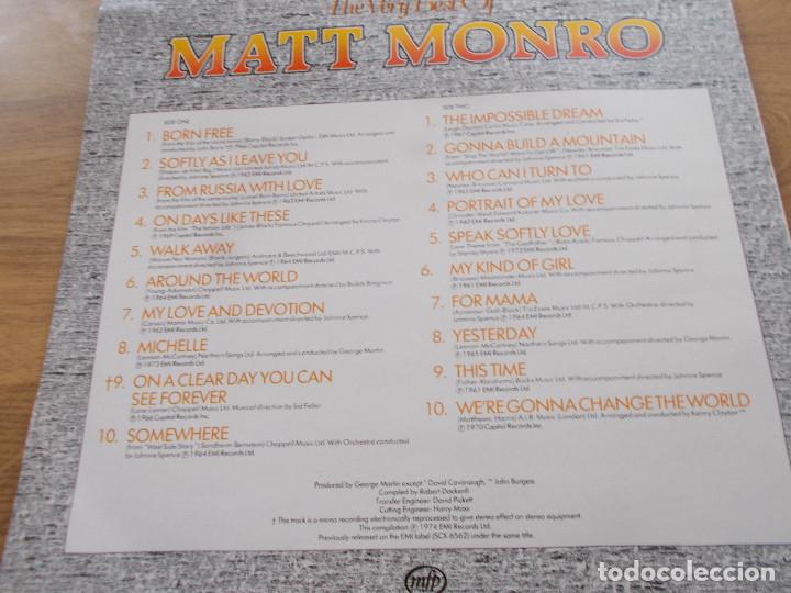 Discos de vinilo: MATT MONRO. 20 FABULOUS TRAKS. - Foto 2