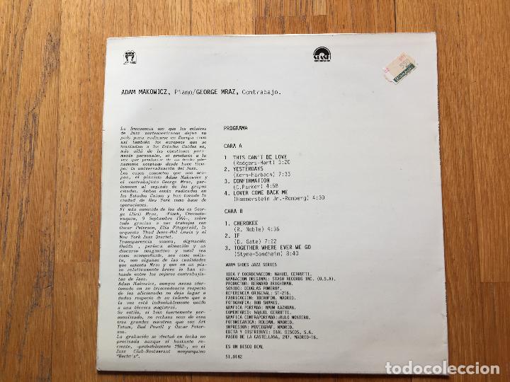 Discos de vinilo: ADAM MAKOWICZ & GEORGE MRAZ Classic Jazz Duets - Foto 3