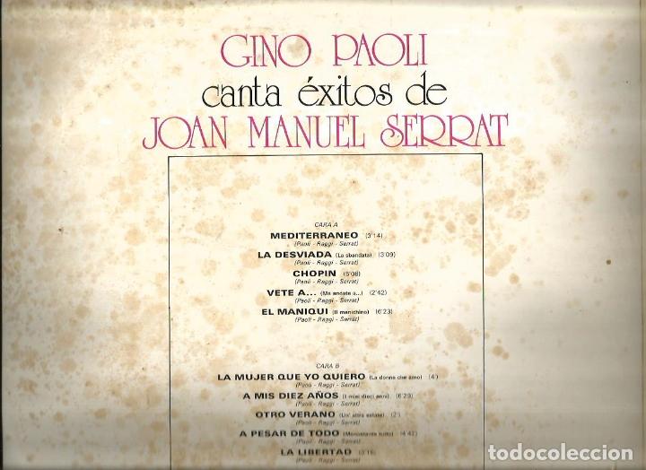 Discos de vinilo: LP GINO PAOLI CANTA EXITOS DE SERRAT - Foto 2
