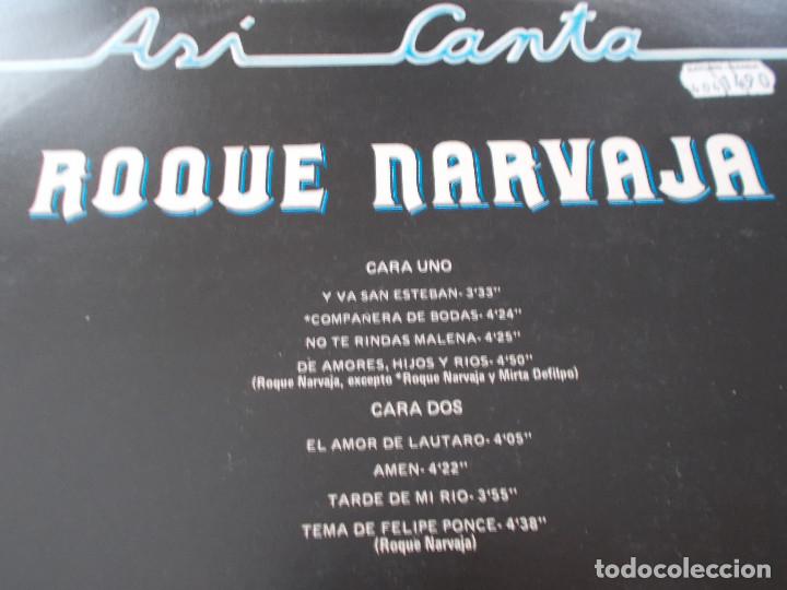 Discos de vinilo: ASI CANTA. ROQUE NARVAJA. - Foto 3