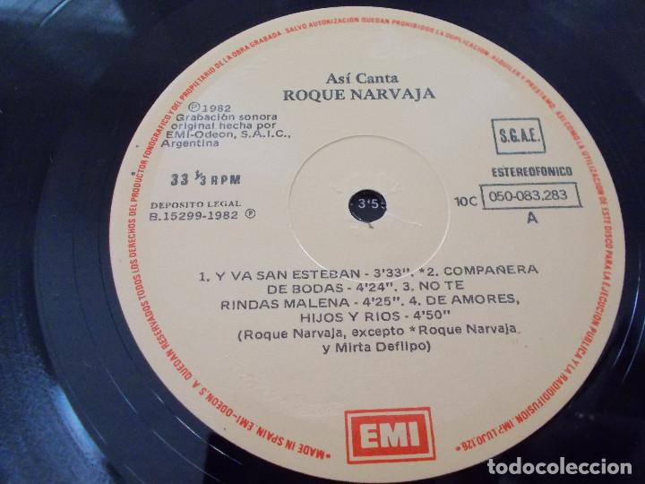 Discos de vinilo: ASI CANTA. ROQUE NARVAJA. - Foto 4