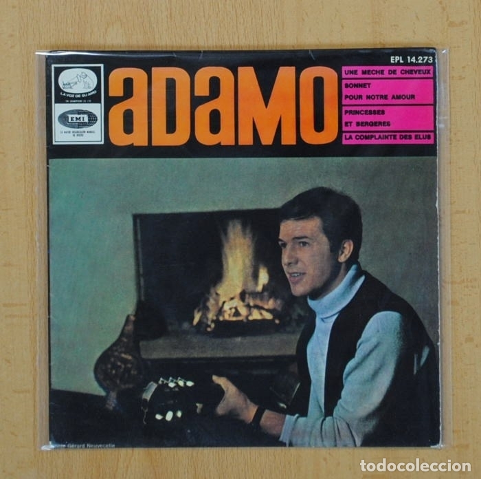 Discos de vinilo: ADAMO - UNE MECHE DE CHEVEUX + 3 - EP - Foto 1