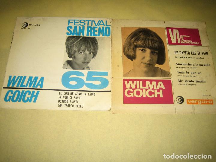 Discos de vinilo: LOTE DE DOS SINGLES WILMA GOICH - Foto 1