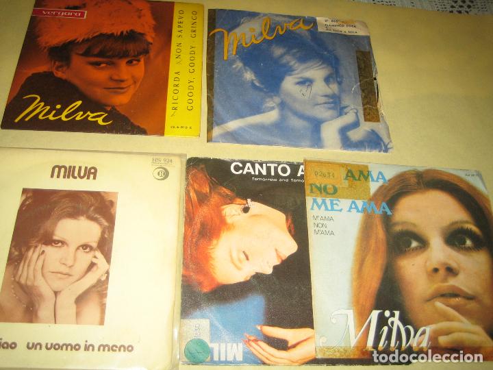 Discos de vinilo: LOTE DE 5 SINGLES - MILVA - Foto 1