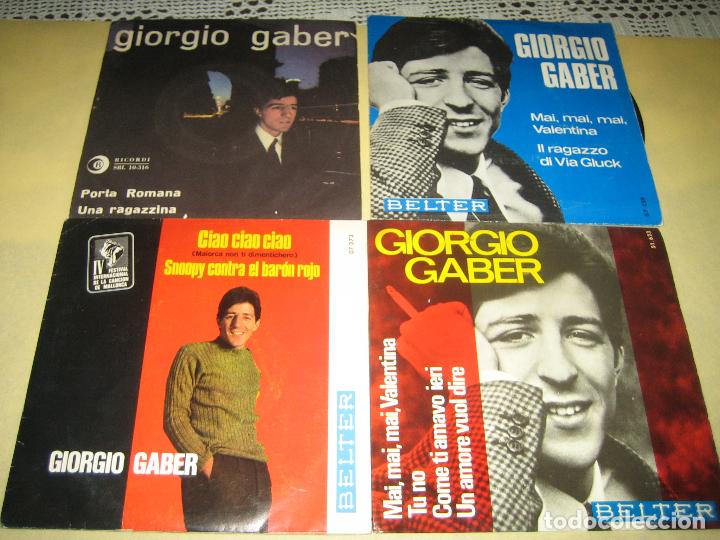 Discos de vinilo: LOTE DE 4 SINGLES - GIORGIO GABER - Foto 1