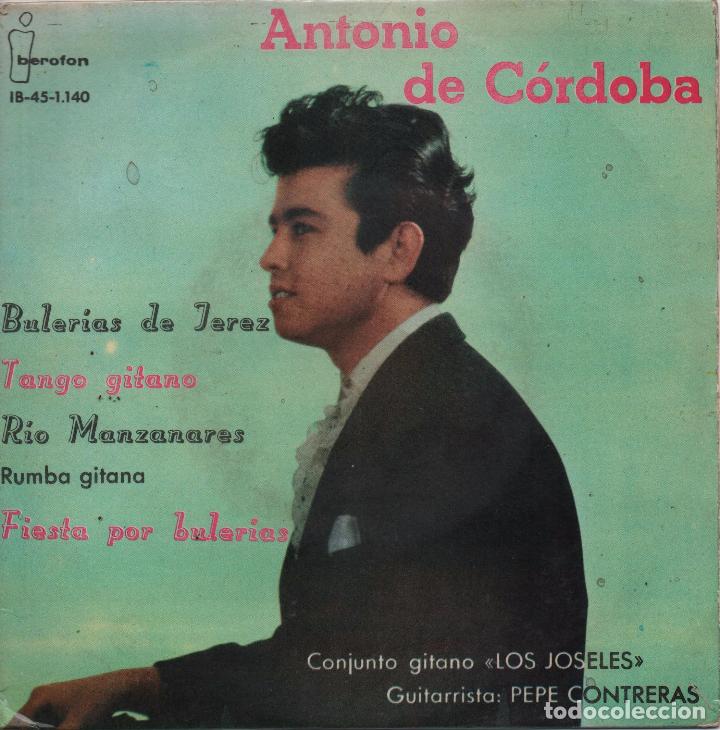 Disques de vinyle: Antonio De C&oacute;rdoba / Pepe Contreras - Buler&iacute;as De Jerez - EP Iberof&oacute;n - IB-45-1.140 - Espa&ntilde;a 1962