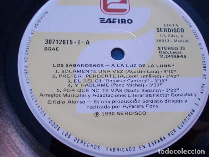 Discos de vinilo: LOS SABANDE&Ntilde;OS. A LA LUZ DE LA LUNA. - Foto 4