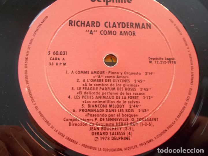 Discos de vinilo: RICHARD CLAYDERMAN. A COMO AMOR. - Foto 4