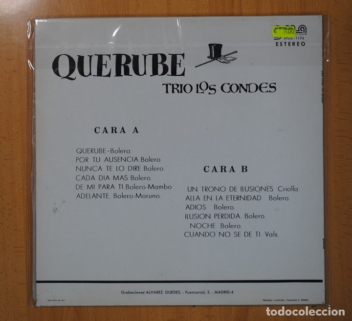 Discos de vinilo: TRIO LOS CONDES - QUERUBE - LP - Foto 2