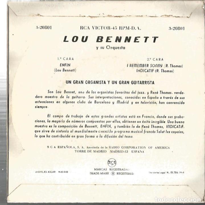 Discos de vinilo: EP LOU BENNETT ( HAMMOND JAZZ ) : ENFIN + 2 - Foto 2