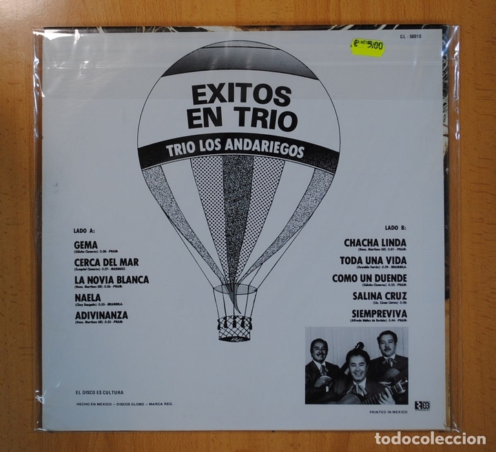 Discos de vinilo: TRIO LOS ANDARIEGOS - EXITOS EN TRIO - LP - Foto 2
