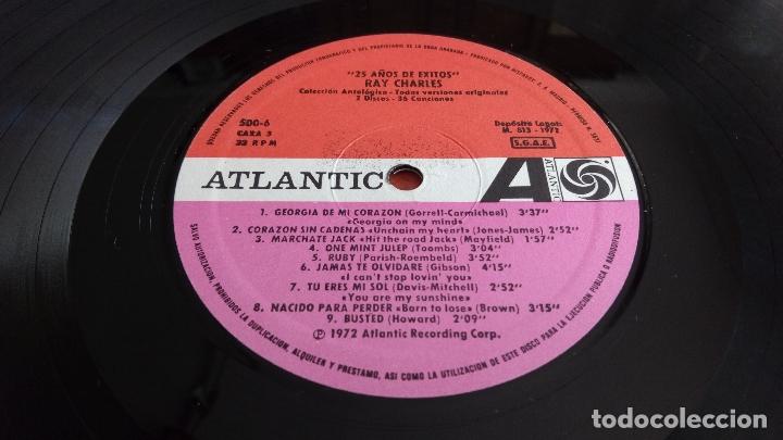 Discos de vinilo: DISCO DOBLE RAY CHARLES - 25 A&Ntilde;OS DE EXITOS, ATLANTIC 1972 - Foto 8