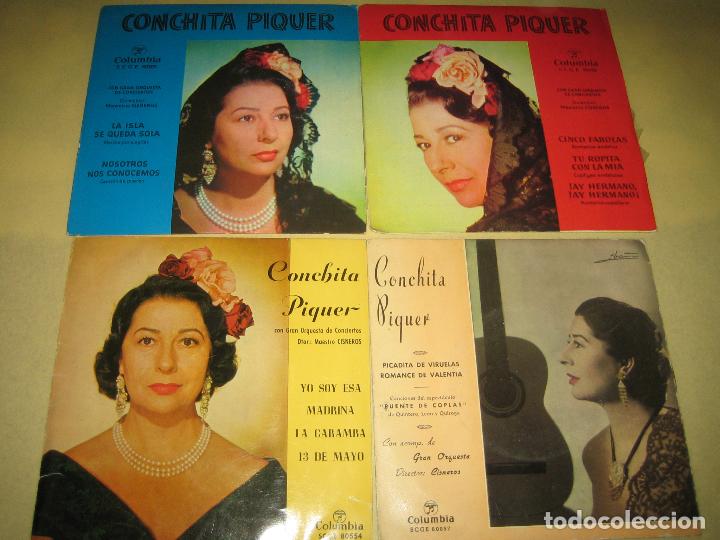 Discos de vinilo: CONCHITA PIQUER - LOTE DE 4 SINGLES - Foto 1