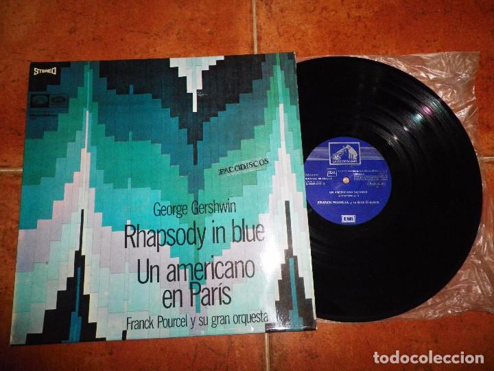 Disques de vinyle: FRANCK POURCEL Y SU GRAN ORQUESTA RHAPSODY IN BLUE UN AMERICANO EN PARIS LP VINILO 1971 ESPA&Ntilde;A