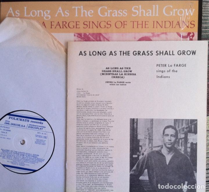 Discos de vinilo: Peter La Farge - As long as the grass shall grow - LP Folkways/Dial 1984 Edición española - Foto 3 - 97647679