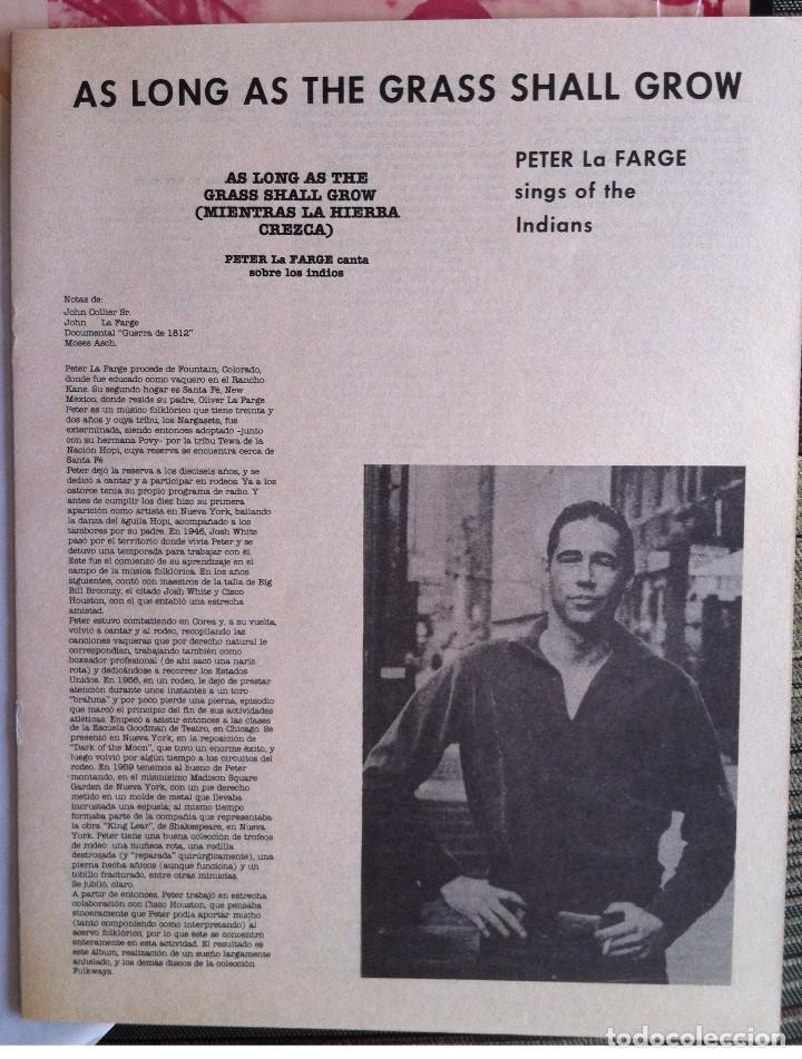 Discos de vinilo: Peter La Farge - As long as the grass shall grow - LP Folkways/Dial 1984 Edición española - Foto 5 - 97647679