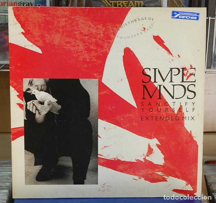 Discos de vinilo: Simple minds. Sanctify your self. Virgin records 1985. Maxi-single - Foto 1
