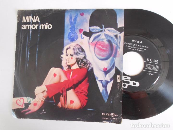 Discos de vinilo: MINA-SINGLE AMOR MIO - Foto 1
