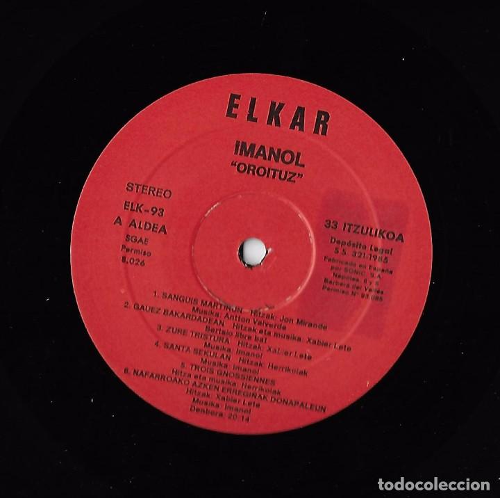 Discos de vinilo: IMANOL: OROITUZ - Foto 4