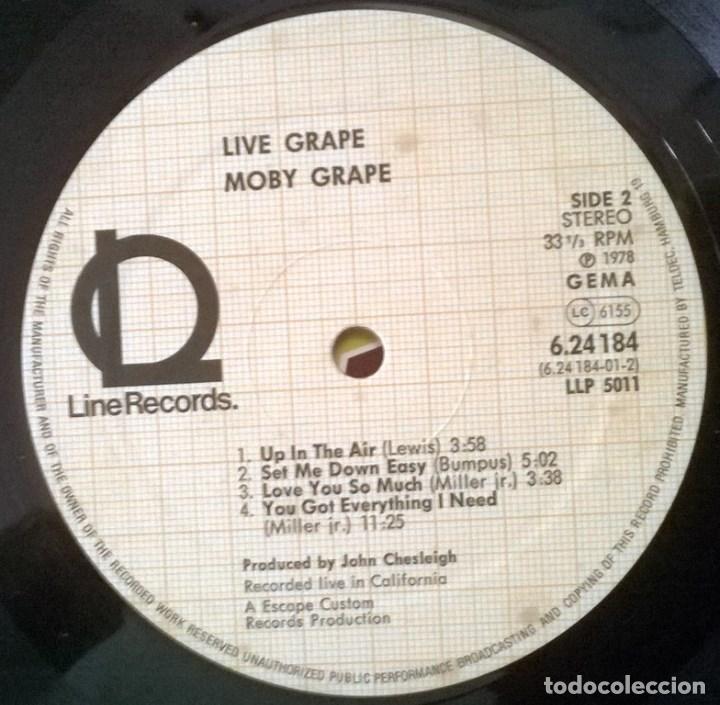 Discos de vinilo: Moby Grape. Live Grape. Line, Germany 1978 LP - Foto 3