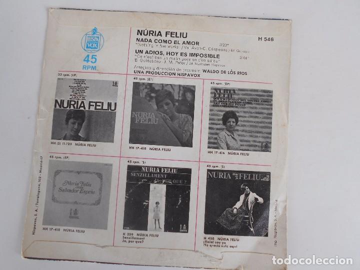 Discos de vinilo: NURIA FELIU-SINGLE NADA COMO EL AMOR - Foto 2