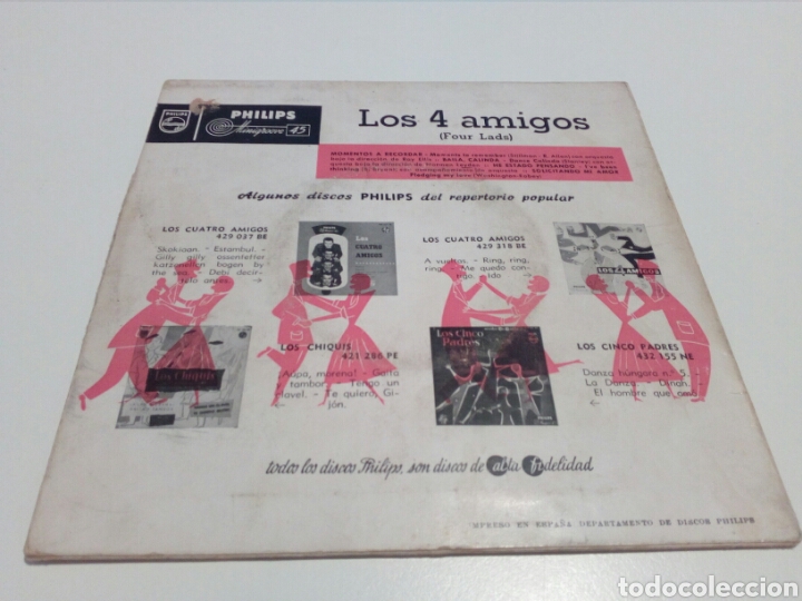 Discos de vinilo: SINGLE. LOS CUATRO AMIGOS. 1958. - Foto 2