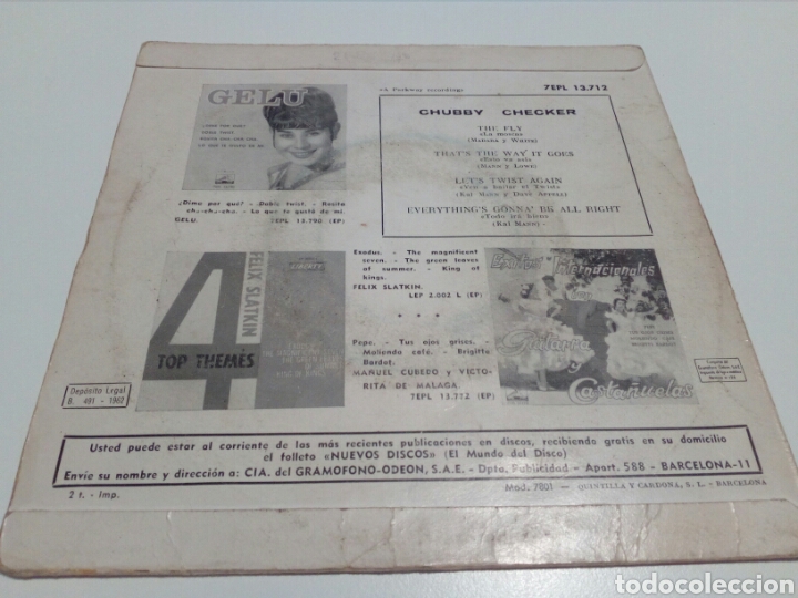 Discos de vinilo: SINGLE. CHUBBY CHECKER. LA VOZ DE SU AMO 1962. - Foto 2
