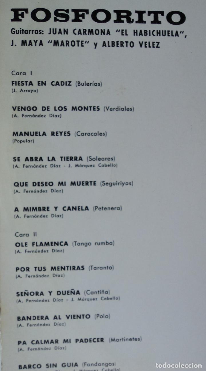 Discos de vinilo: Fosforito - El cante de... - Edici&oacute;n de 1966 de Espa&ntilde;a - Foto 3
