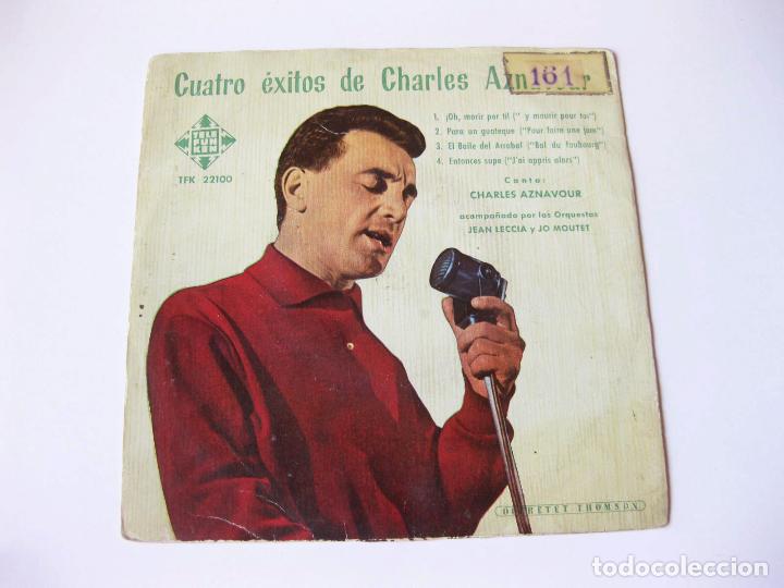 Discos de vinilo: FUNDA DEL DISCO DE VINILO SINGLE DE CUATRO EXITOS DE CHARLES AZNAVOUR - Foto 1