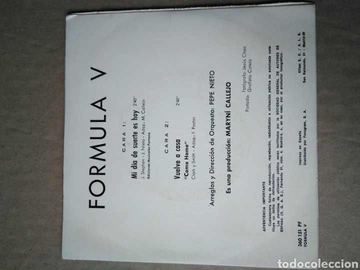 Discos de vinilo: Formula V - Foto 2