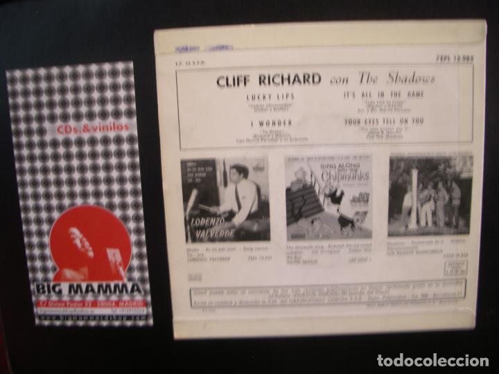 Discos de vinilo: CLIFF RICHARD- CLIFF&acute;S LUCKY LIPS  EP - Foto 2