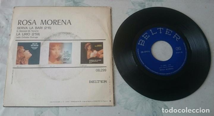 Discos de vinilo: Rosa Morena: Serva la bari / La Lirio (Belter 1973) - Foto 2