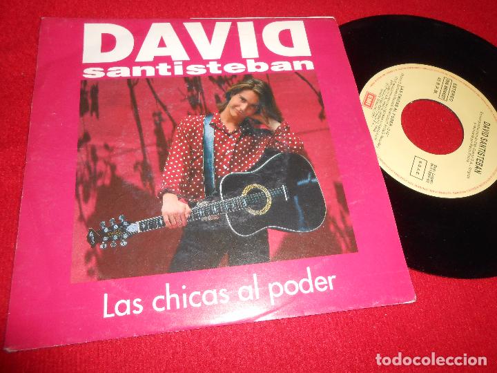 Discos de vinilo: DAVID SANTISTEBAN LAS CHICAS AL PODER 7 1992 EMI PROMO DOBLE CARA - Foto 1