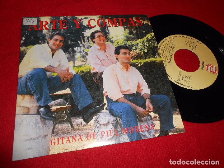 Vinyl records: ARTE Y COMPAS GITANA DE PIEL MORENA 7'' 1992 ZAFIRO PROMO DOBLE CARA