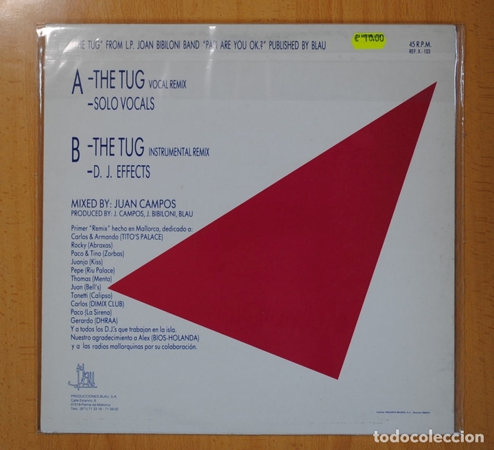 Discos de vinilo: JOAN BIBILONI BAND - THE TUG - MAXI - Foto 2
