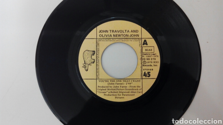 Discos de vinilo: John Travolta and Olivia Newton John 1978 Grease - Foto 1