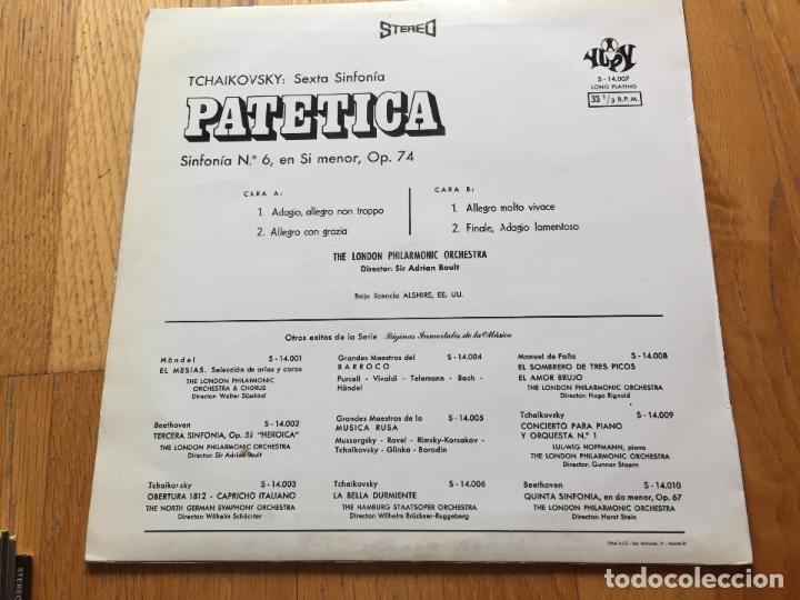 Discos de vinilo: TCHAIKOVSKY, Sexta Sinfonia, PATETICA - Foto 2