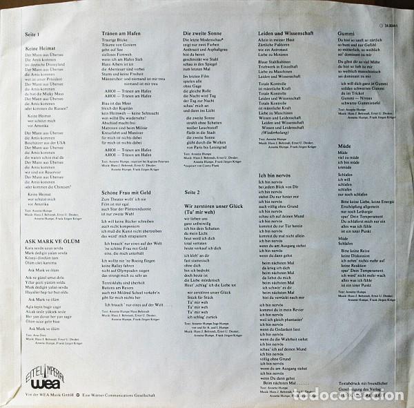 Discos de vinilo: ideal - Bi NUU 1982 - completa 1&ordf; edic org germany + insert, todo impecable - Foto 5
