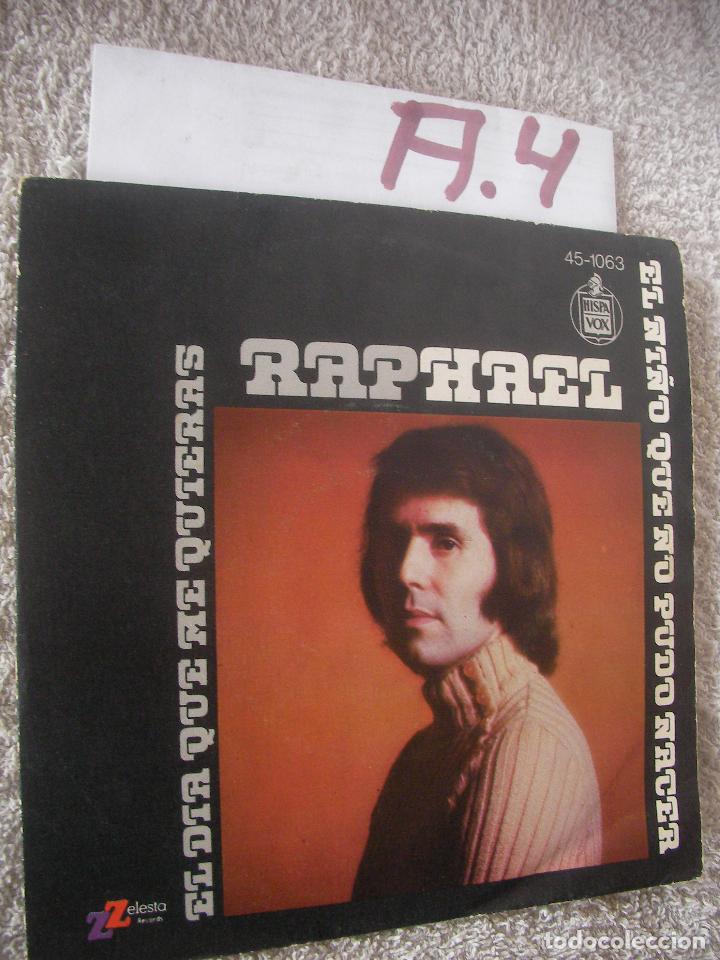 Discos de vinilo: ANTIGUO SINGLE VINILO - RAPHAEL - ENVIO INCLUIDO A ESPA&Ntilde;A - Foto 1